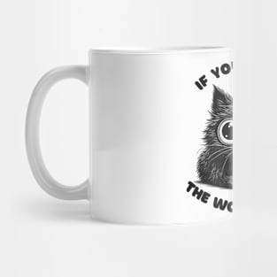 Adorable Whisker Charm: Cute Wide-Eyed Kitten Mug